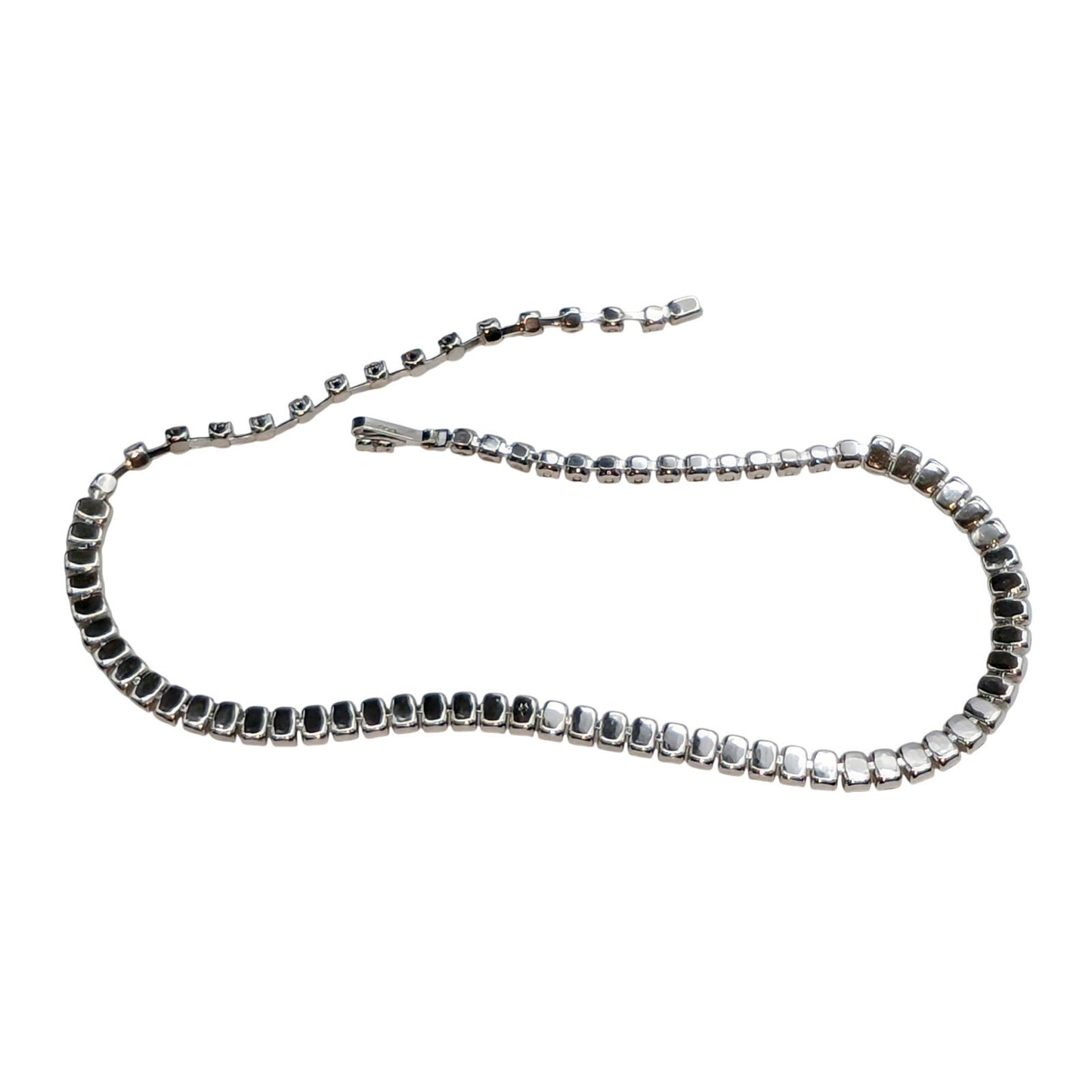 Vintage Weiss Signed Brilliant Cut Clear Baguette Rhinestone 16.5" Necklace