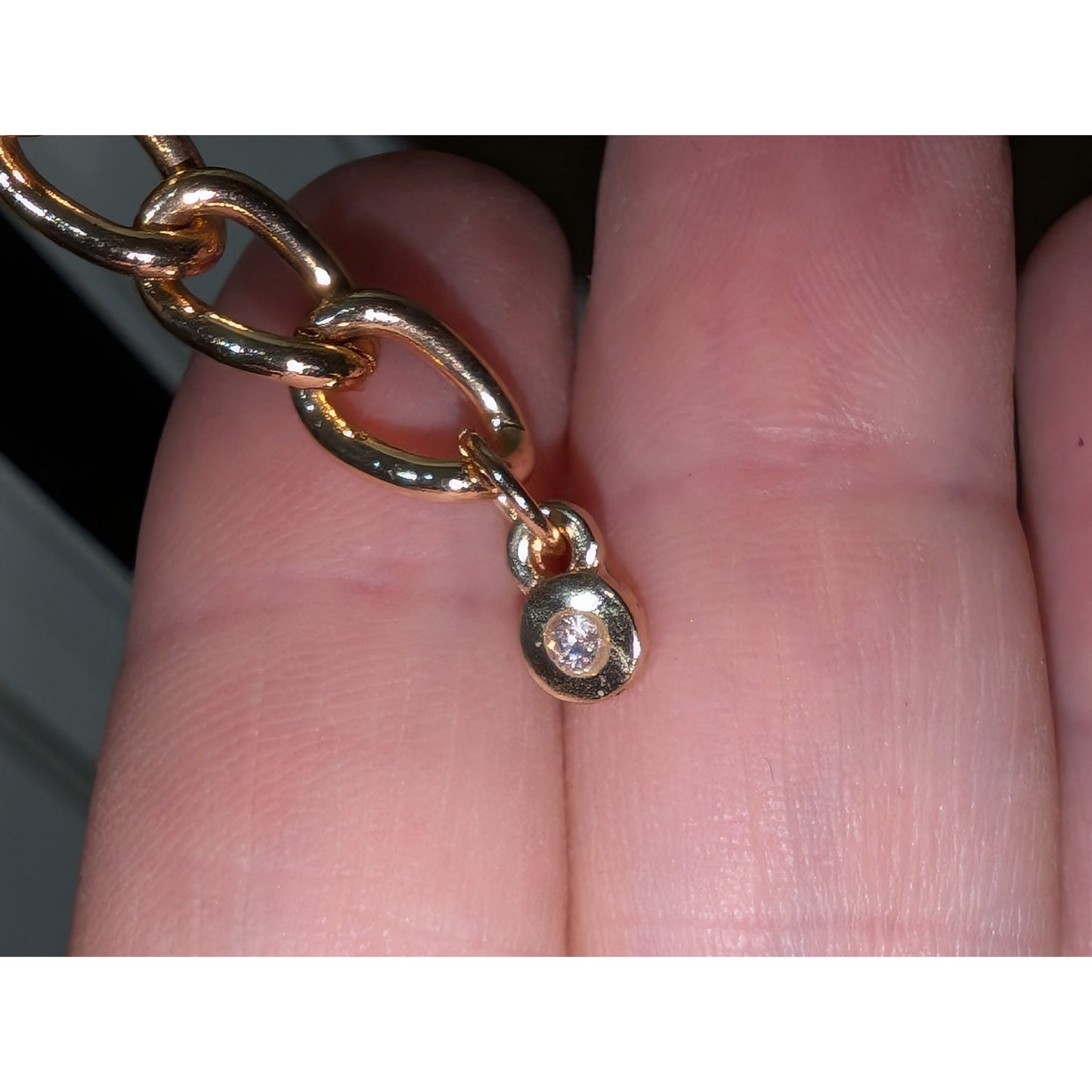 Chunky Gold Tone Large Rhinestone Chain Link Belt 28"-39"