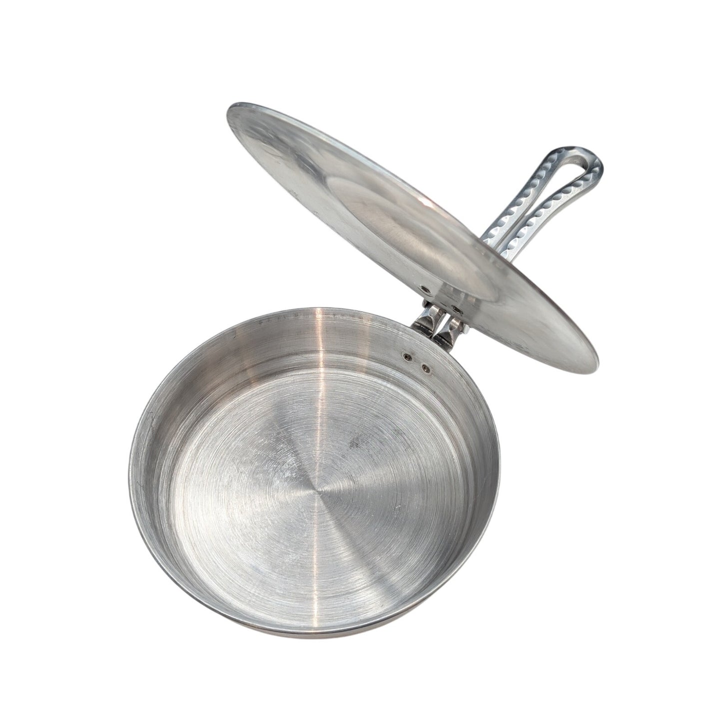 Vintage Hammered Aluminum Hand Forged Silent Butler Crumb Catcher Floral