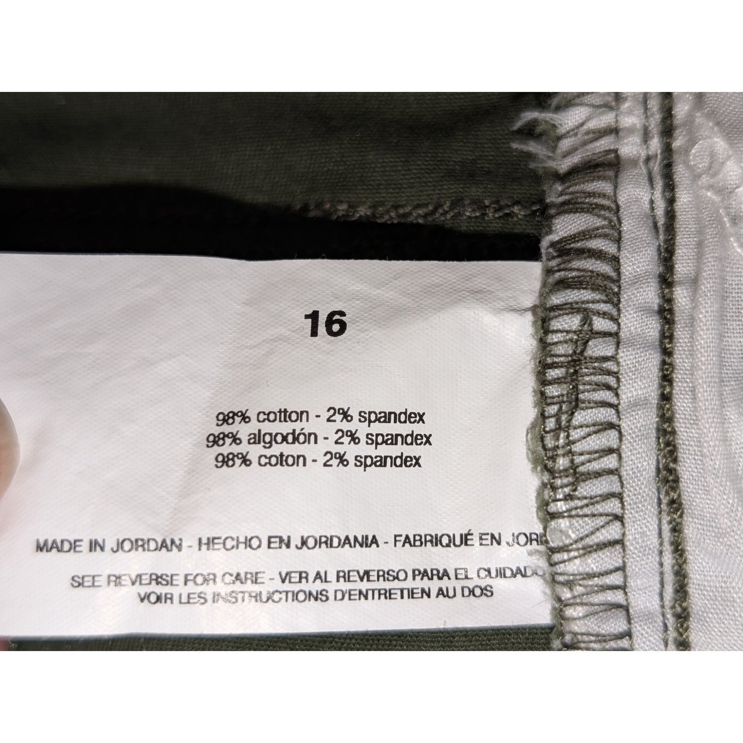 Bandolino 'Amy' Hidden Forest Cotton Stretch Straight Pant Womens' Size 16
