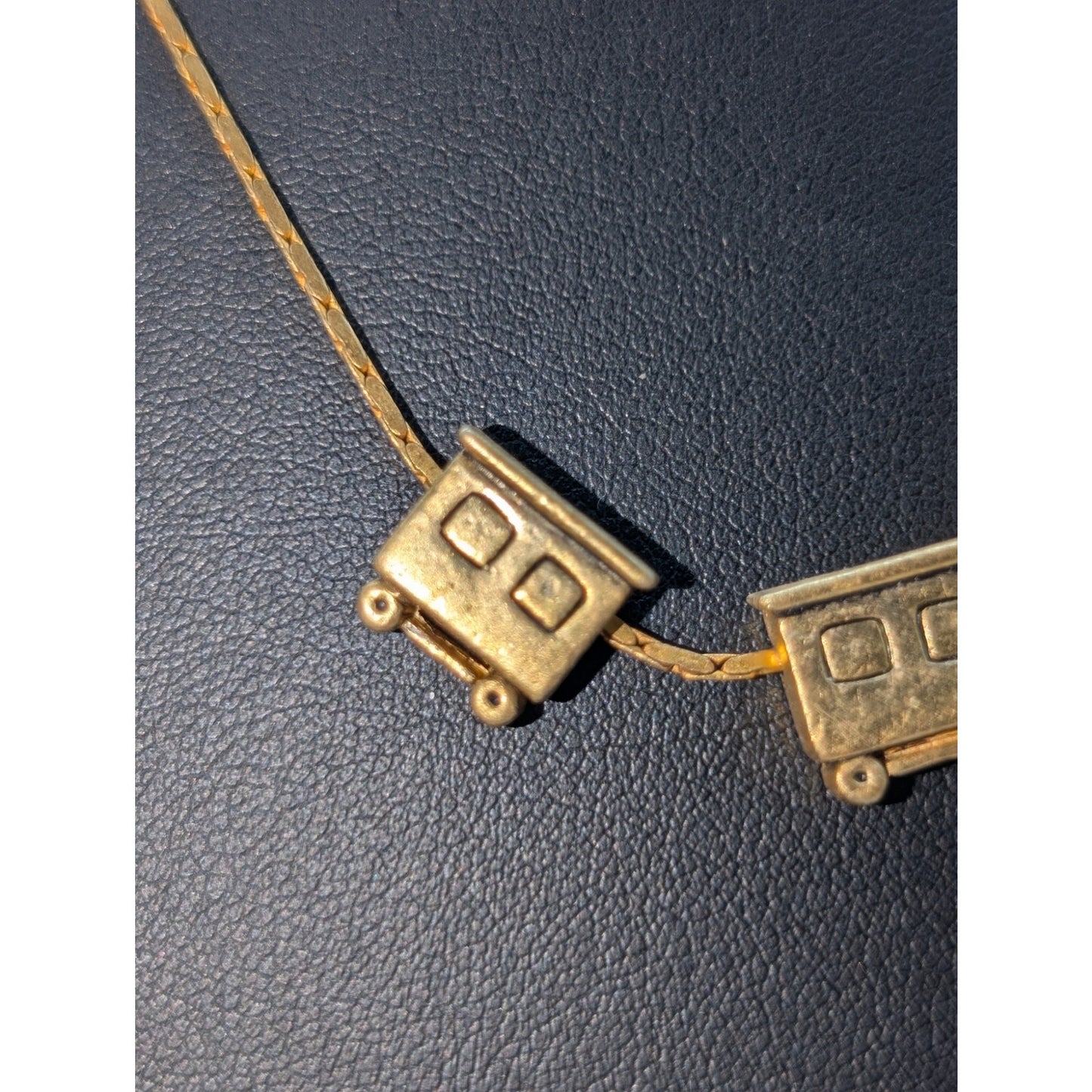 Vintage Gold Tone Train Chain 18" Necklace