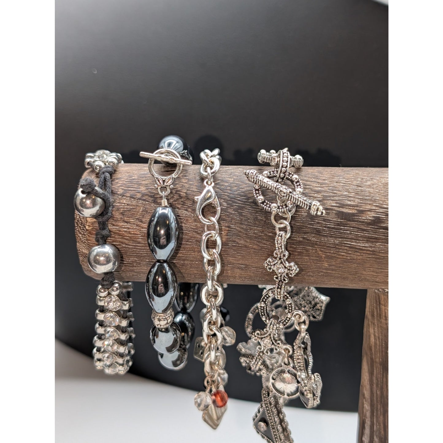 Lot of Six Silver Tone Bracelets