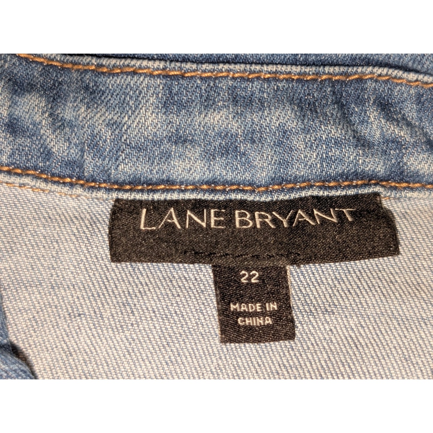 Lane Bryant Distressed Frayed Edge Cotton Stretch Denim Jacket Womens Plus Sz 22