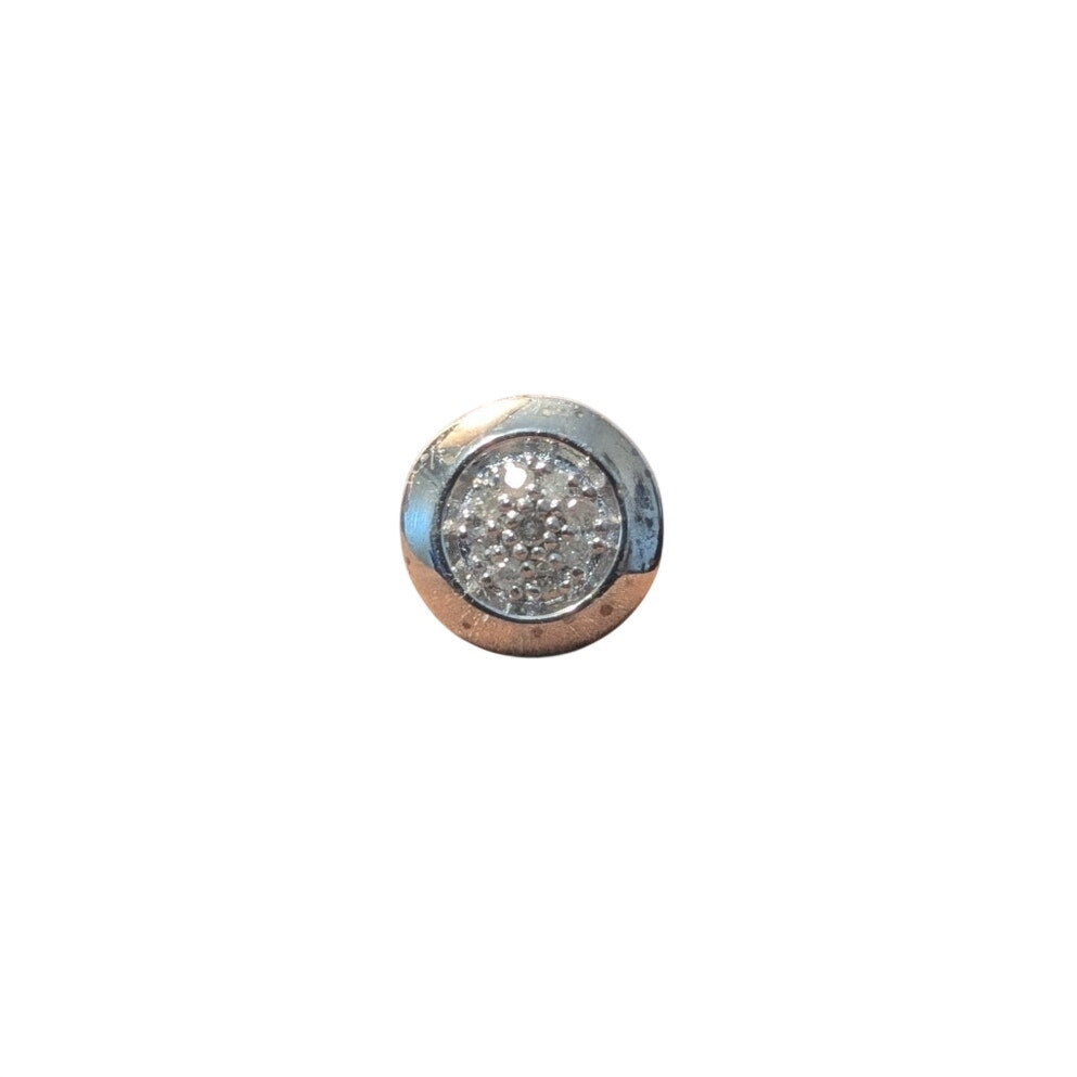 Marked JS 925 Sterling Pave Rhinestone Stud Earrings