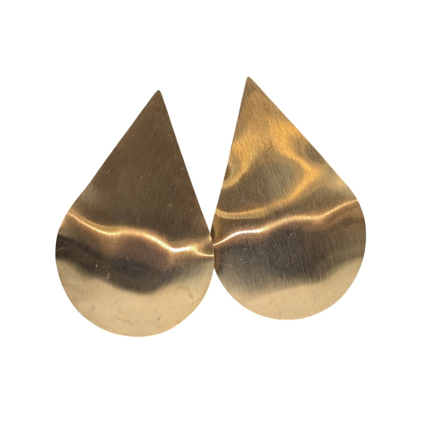 Gold Tone Tear Drop Pierced Earrings
