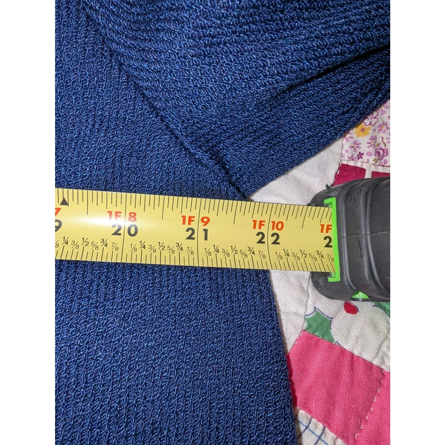 Vtg Comma Knit Collection Couture Blue Cream Santana Nautical Cardigan Sweater