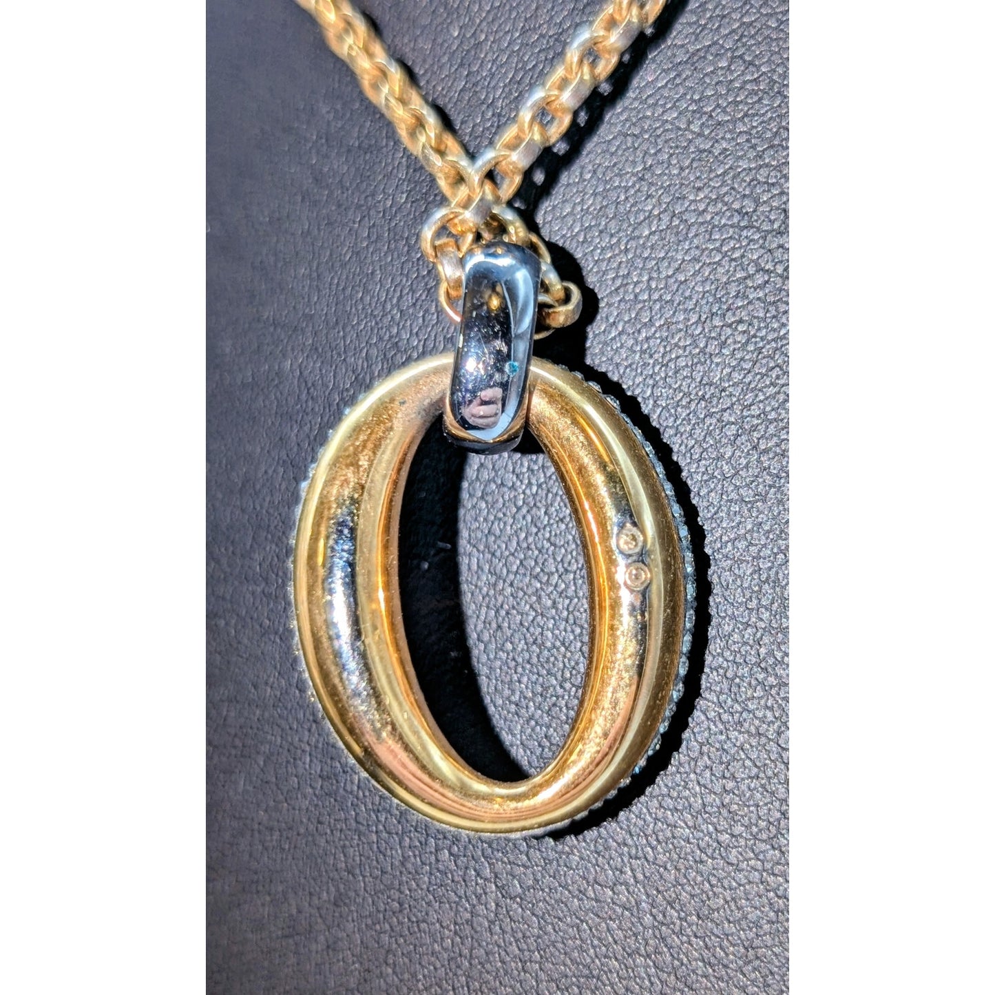 Swarovski Authentic BDIA Crystal Pendant Gold Tone Chain 17.75"-19.75" Necklace