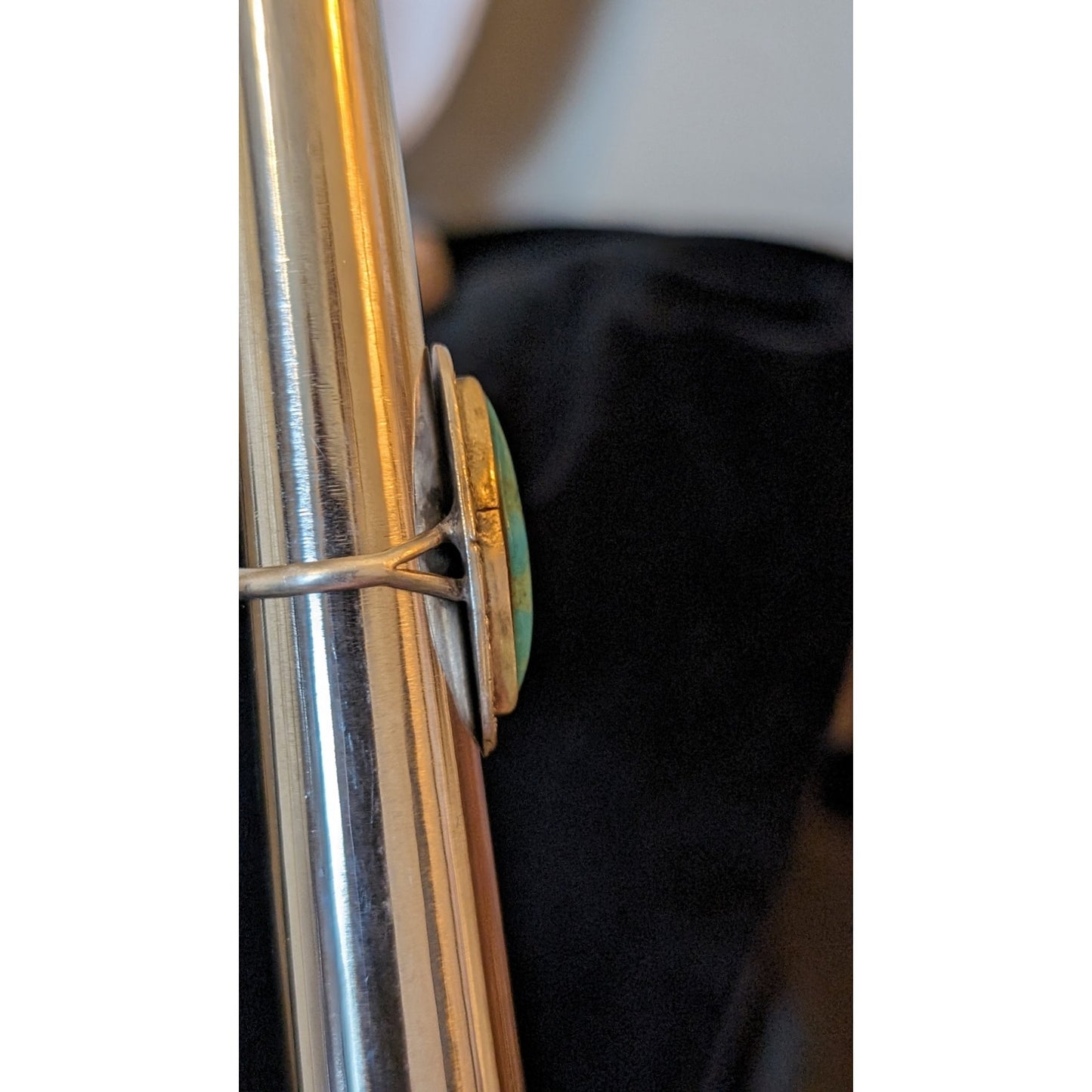 Vintage Navajo Elongated Turquoise Ring Size 6.5 Native American