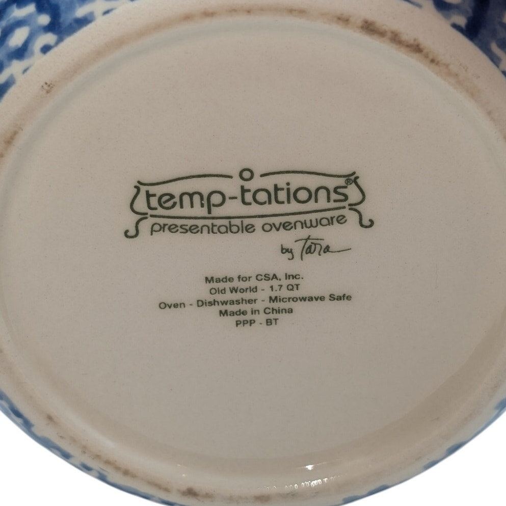 Old World Blue by Temp-Tations Ceramic Medium Canister & Lid