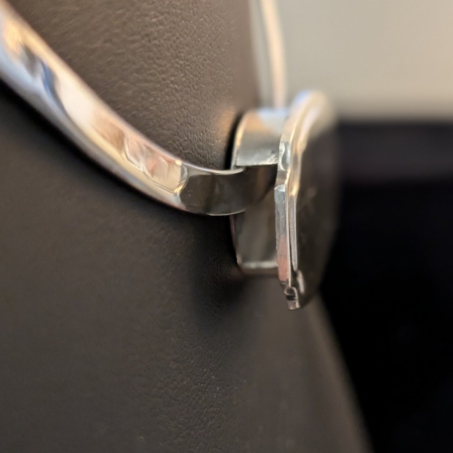 Vintage 925 Mexico Engraveable Slide Pendant on 925 Sterling  Torque Necklace