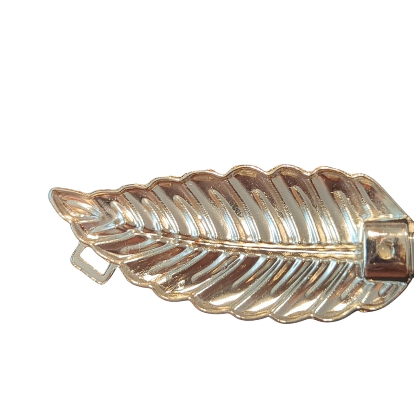 80s Vintage Silver Tone Stretch Belt W/ Leaf Buckle