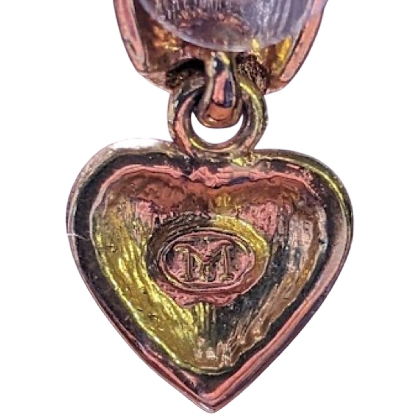 Vintage Pave Heart Drop Post Earrings