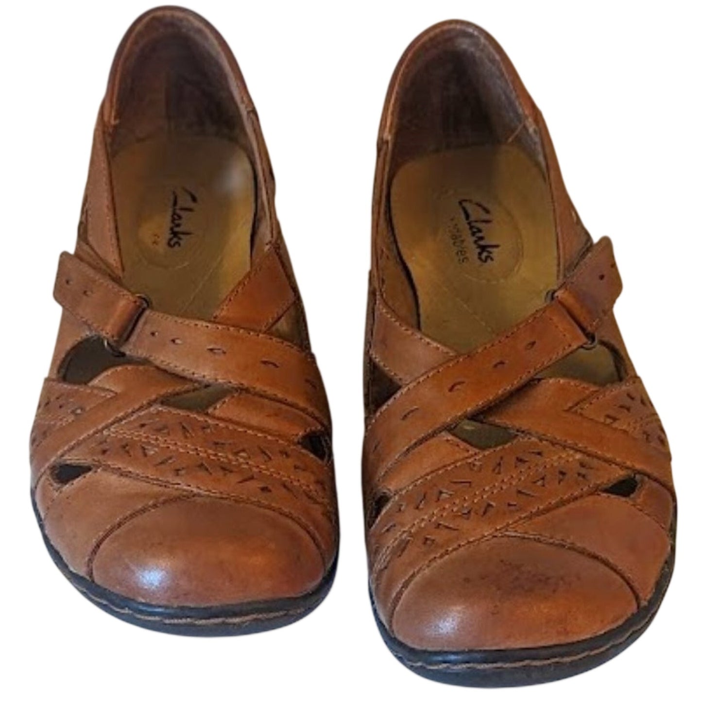 CLARK'S Bendable Ashland Rivers Spin Leather Brown Loafers Size 7