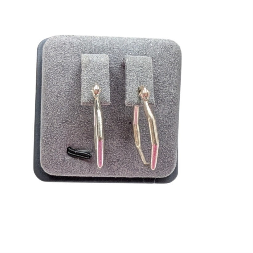925 Sterling Silver Hexagon Hoop Earrings
