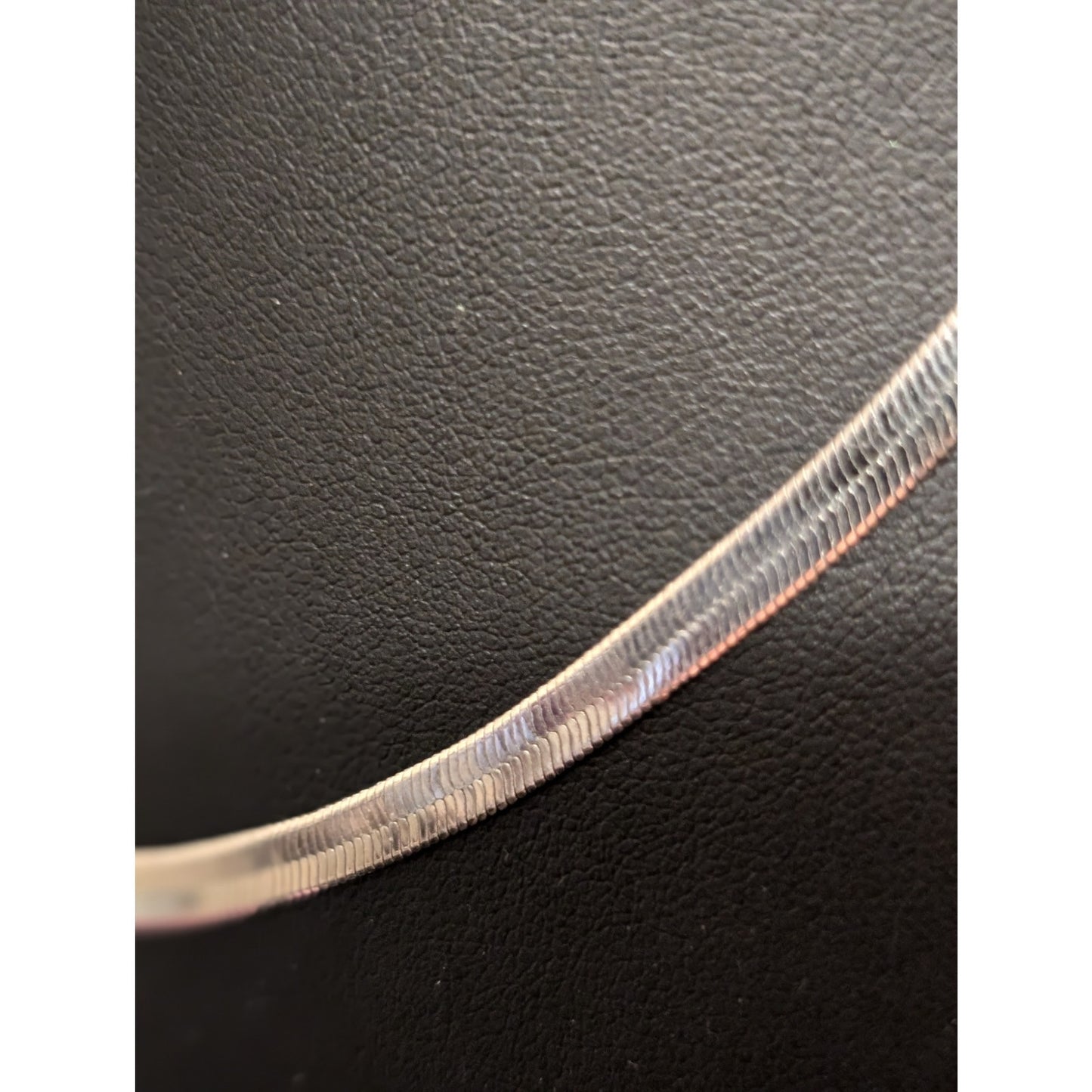 925 Sterling Silver High Shine 1/8" Wide Herringbone Chain 20.5" Necklace