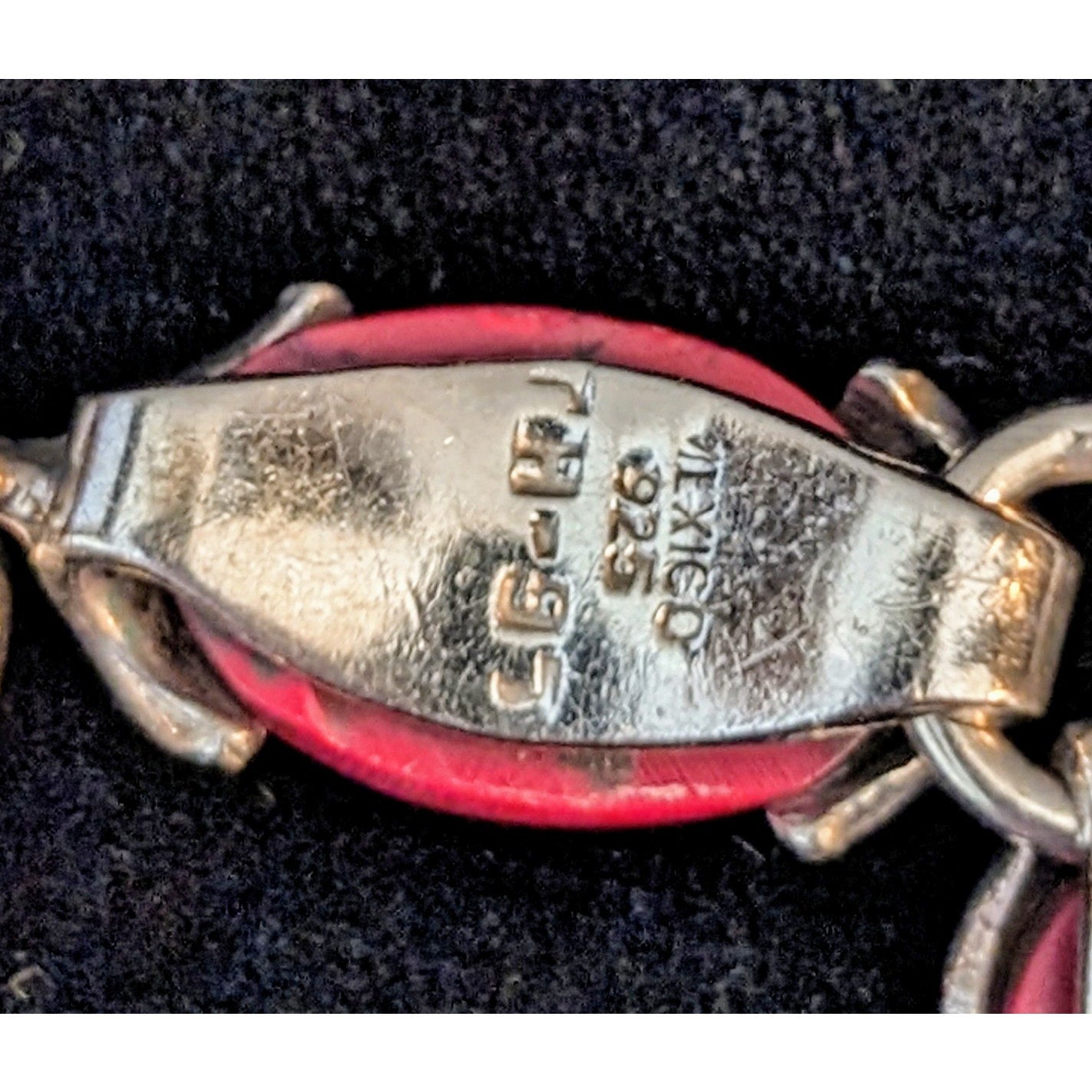 Mexican Red Jasper 925 Sterling Silver Toggle Bracelet