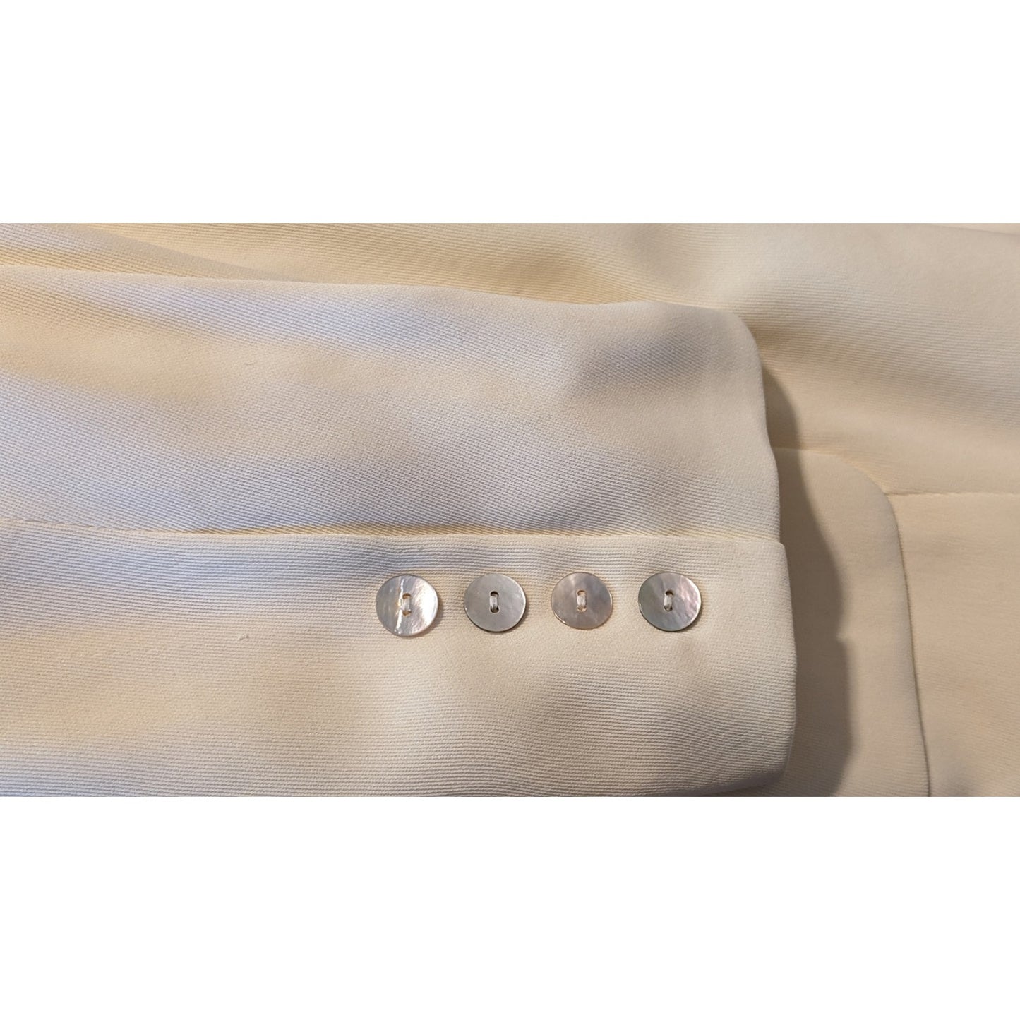 Valerie Stevens Cream Black Trim Lightweight Lined Blazer Womens Sz 8