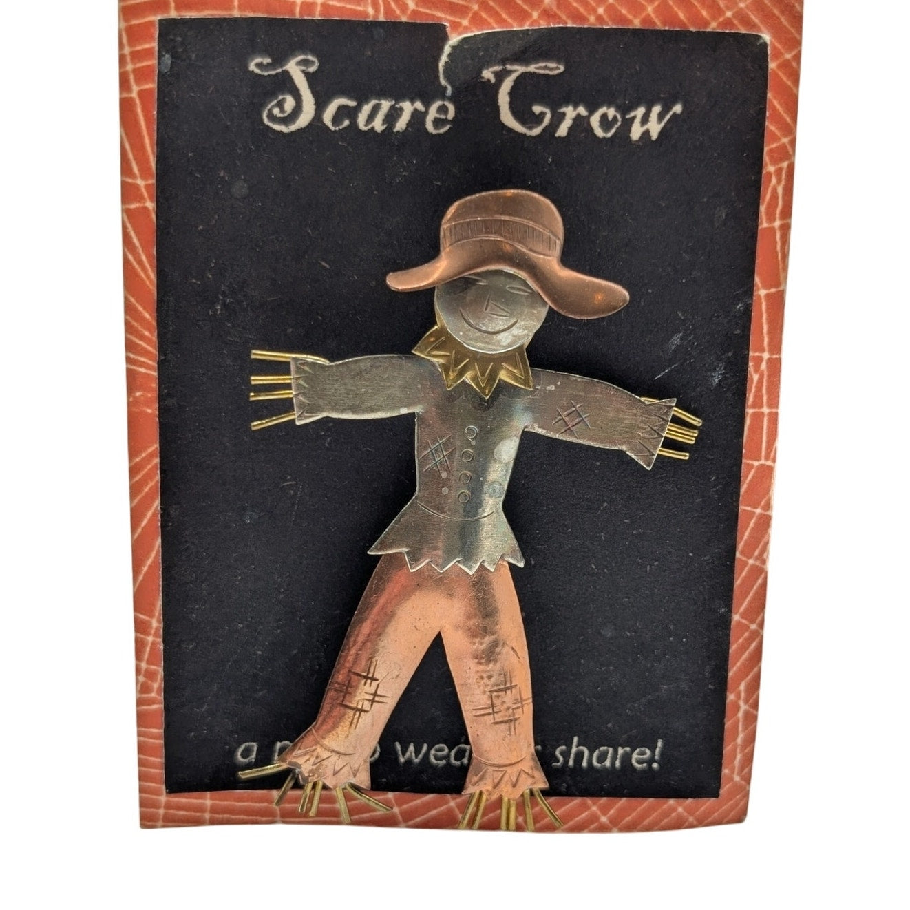 Pilgrim Imports Hand-Engraved Multi-Metal Scare Crow Pin Made in Thailand