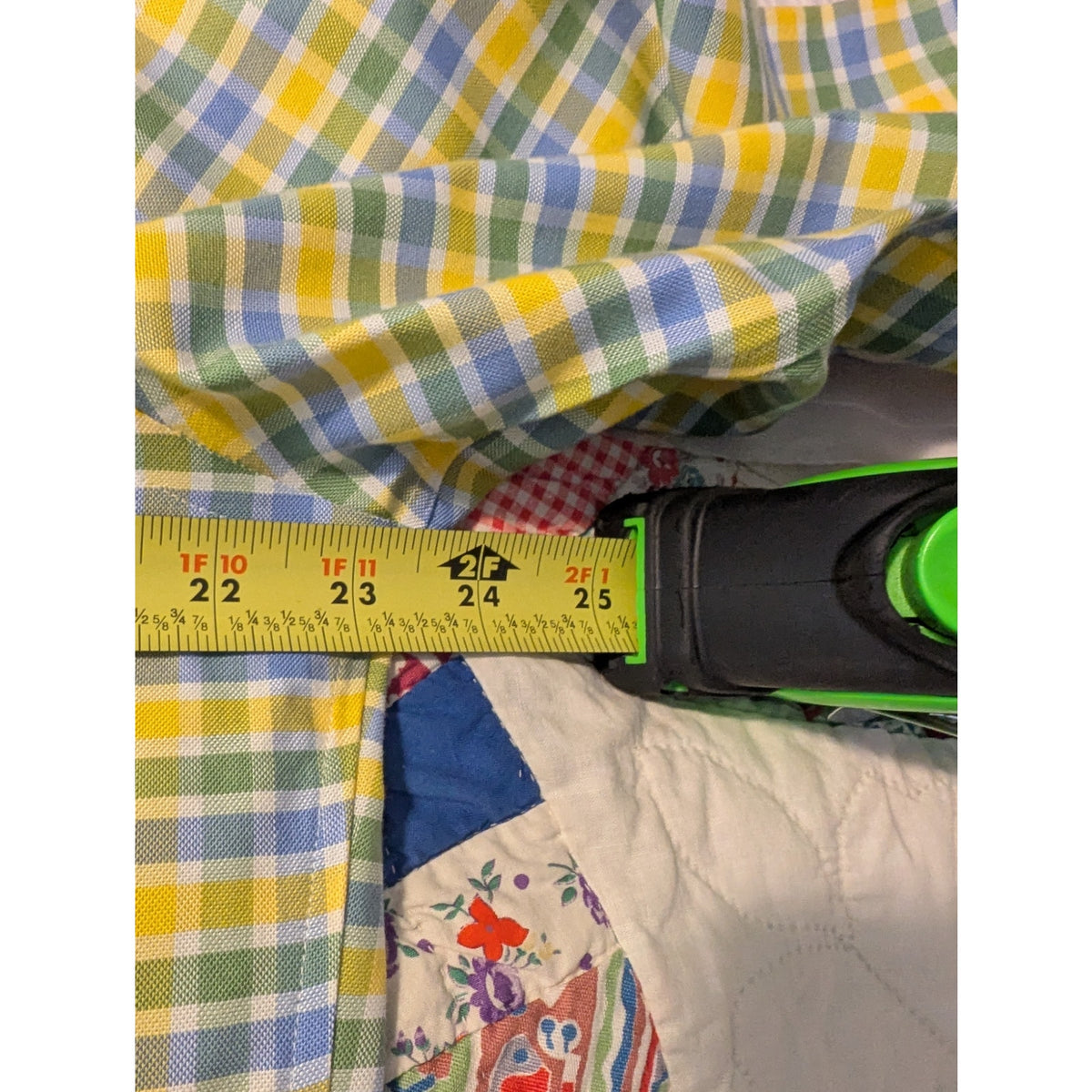 Lands' End Yellow Plaid Tailored Fit Supima Cotton No Iron Oxford Shirt Sz 16-34