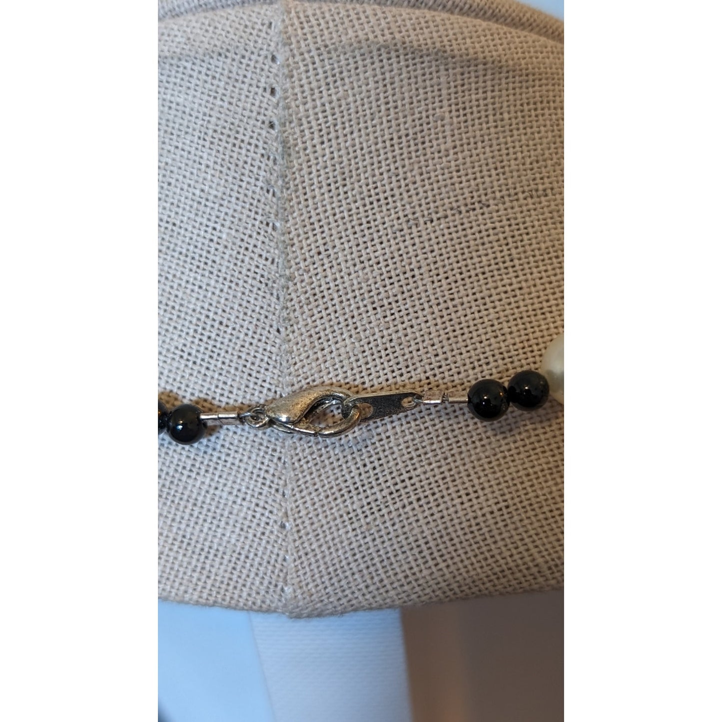 Blue Crystal Bicone, Black Glass & Pearl Bead Necklace & Bracelet Set