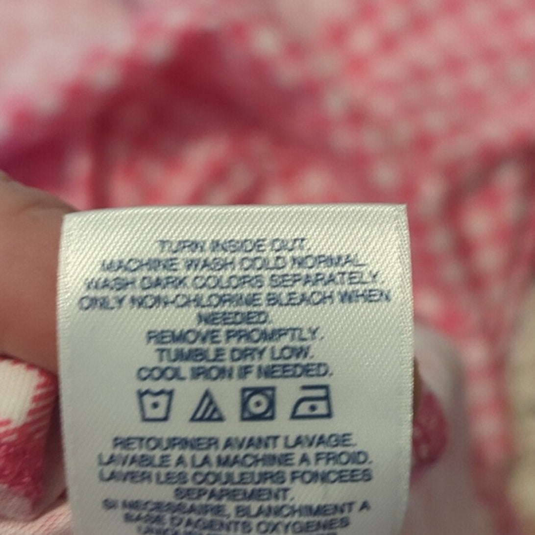 Lands' End Pink Gingham Checked Girls' Size Large (14) Smock Tunic 100% Cotton