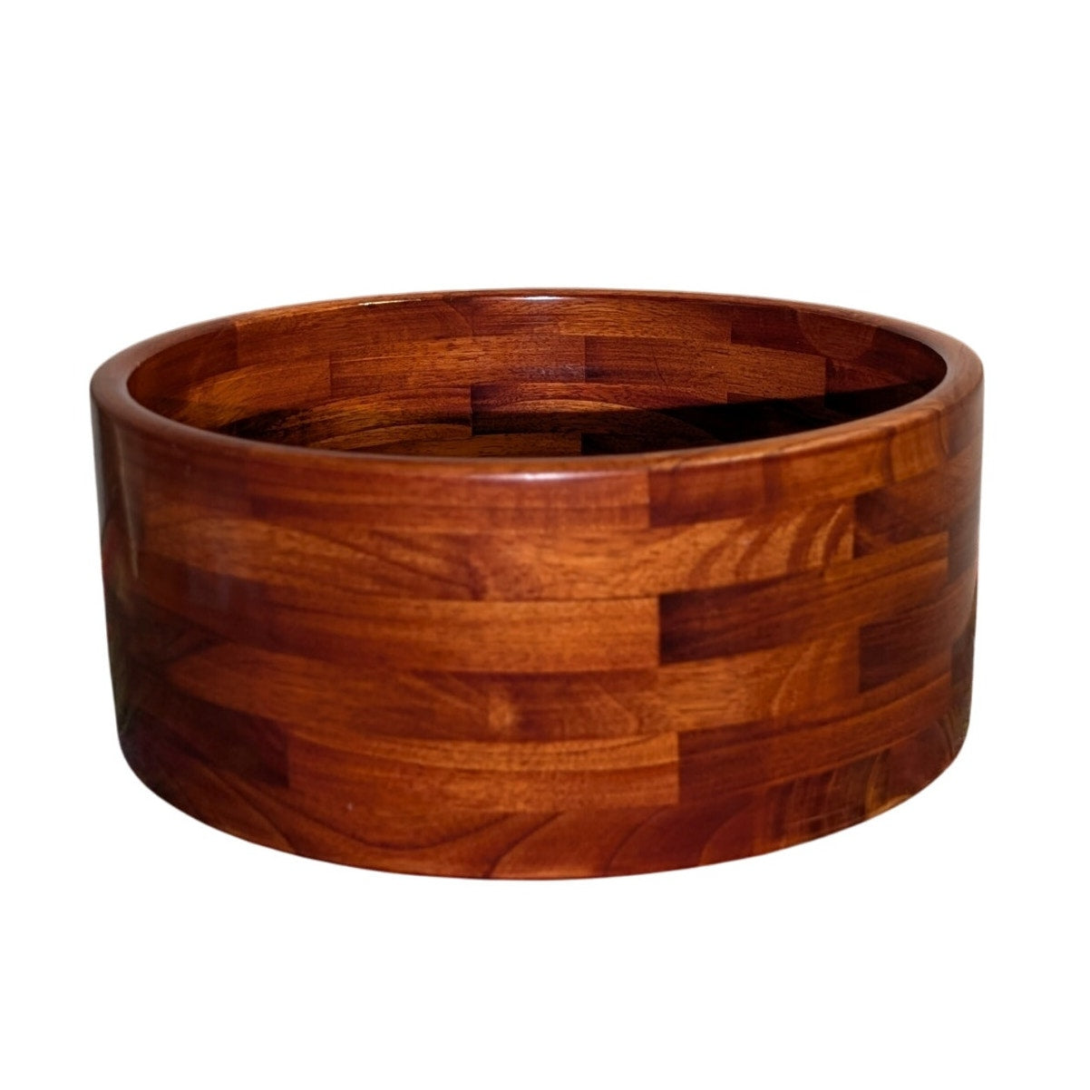 Large Hand Turned Solid Wooden Salad Fruit Bowl 12" Round X 5" Tall