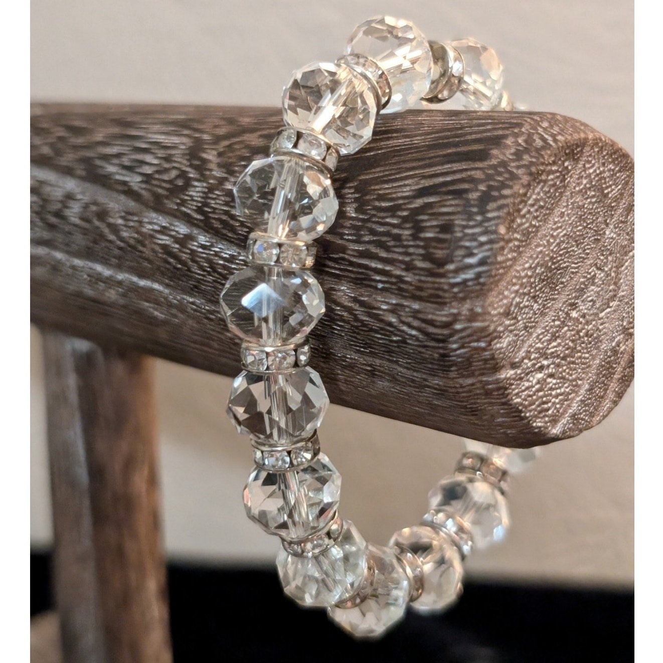 Two Crystal Bead Stretch Bracelet Lot