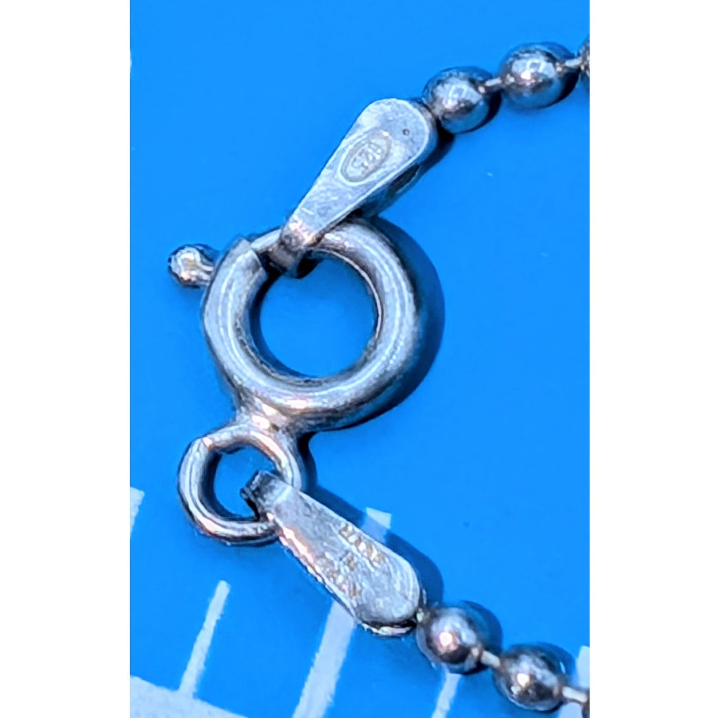 VTG Sterling Two Toned Lapis Lazuli & Moonstone Bead Ball Chain Necklace