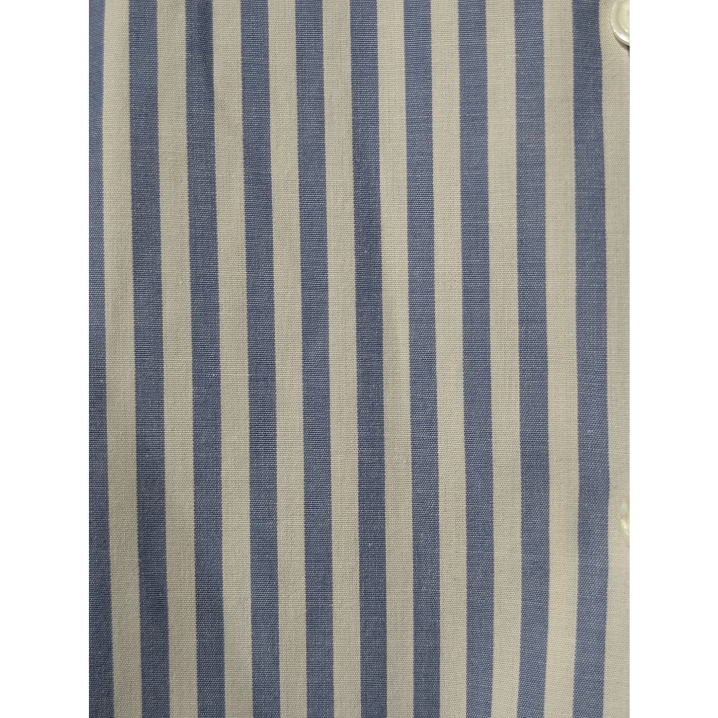 Docker's Dusty Blue Striped 100% Cotton Button Up Shirt Ladies' Sz M