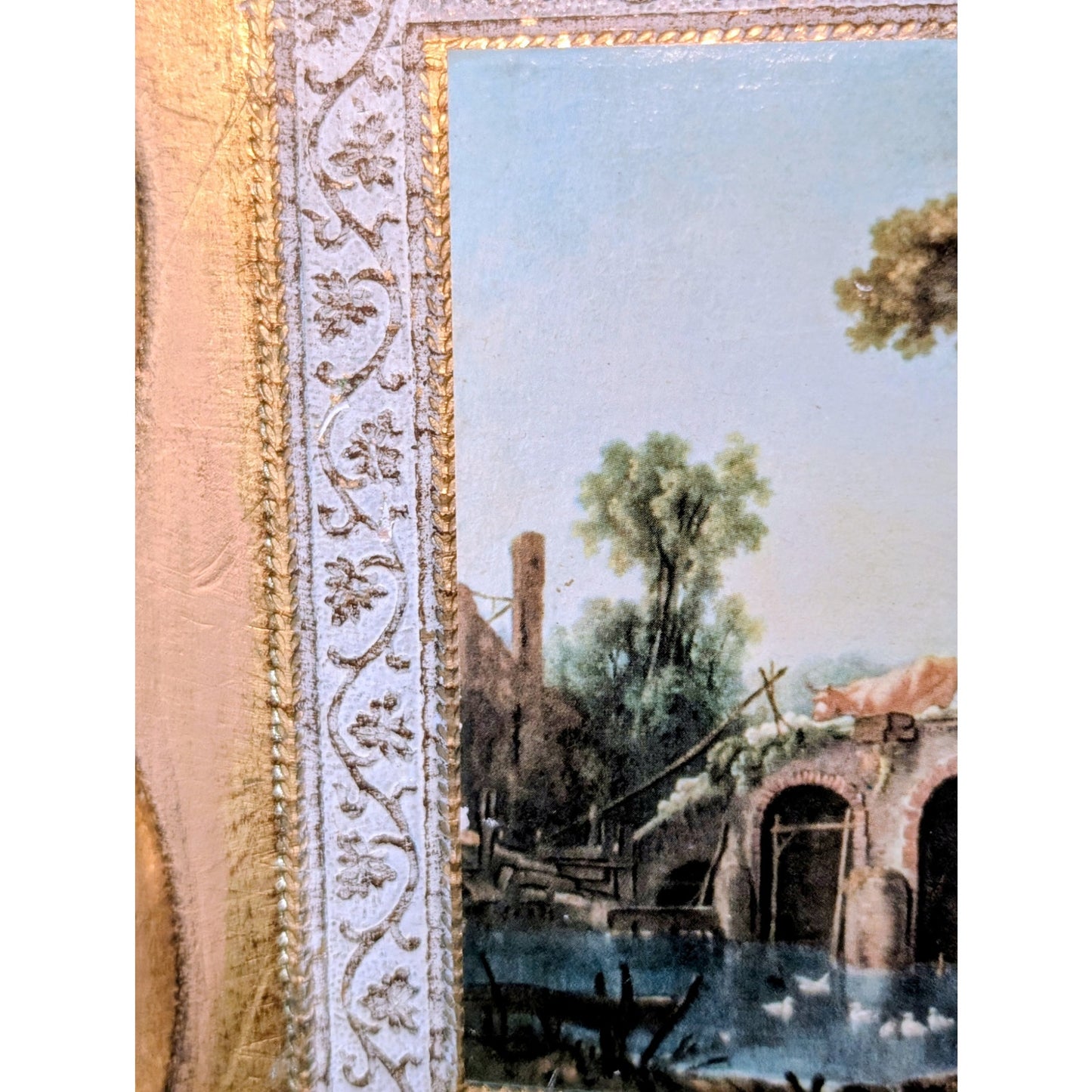 VTG 'The Bridge' by Francois Boucher Copy of Original Painting in Louvre