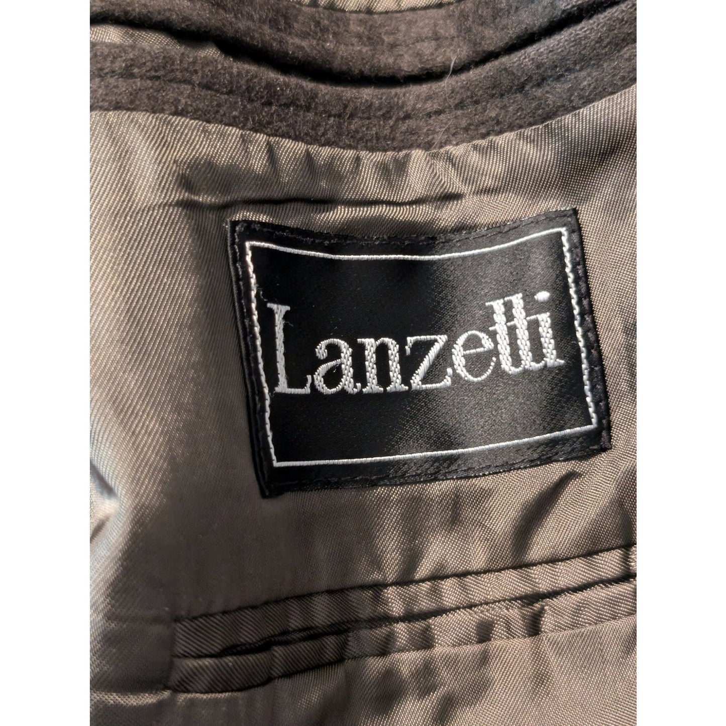 Vtg Lanzetti Army Green Cashmere & Wool Blend Lined Men's Sports Coat Size 42R
