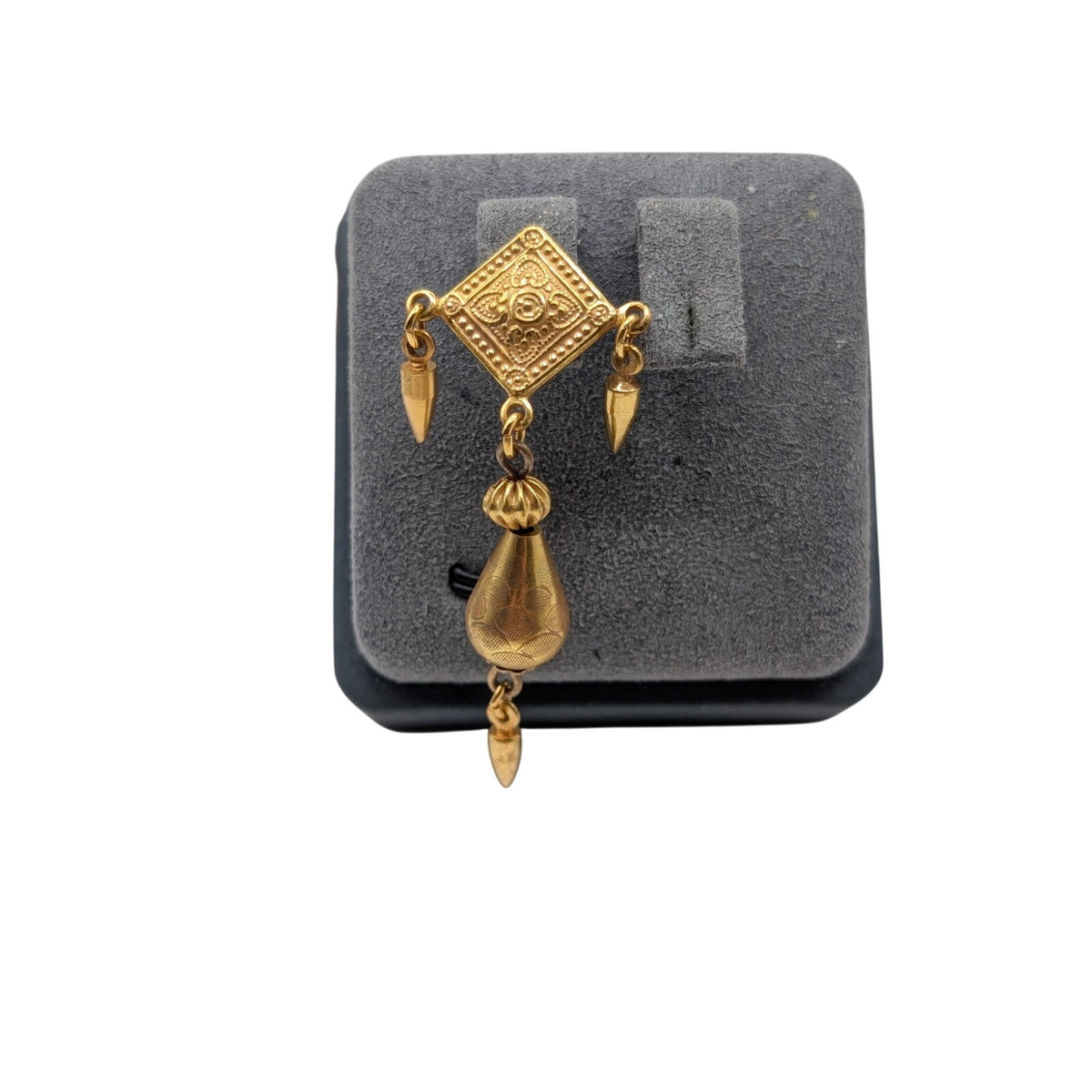 Vintage SINGLE Diane Von Furstenberg Gold Tone Dangle Earring