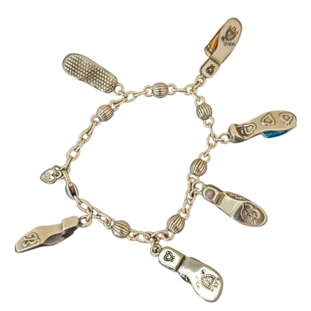 Brighton Vintage Retired Enamel Shoe Charm Bracelet