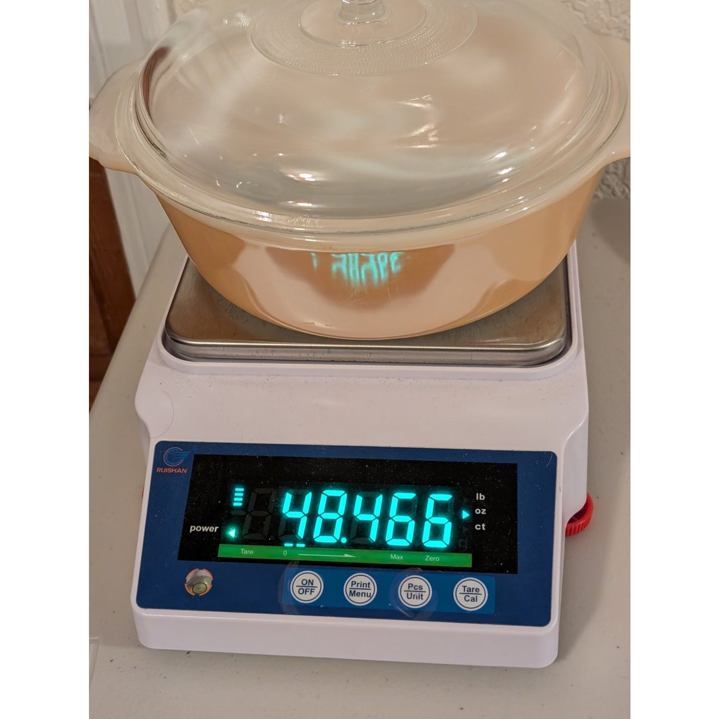 Vtg Anchor Hocking Fire King 447 Peach Lustre 1.5 Quart Casserole Dish W/ Lid
