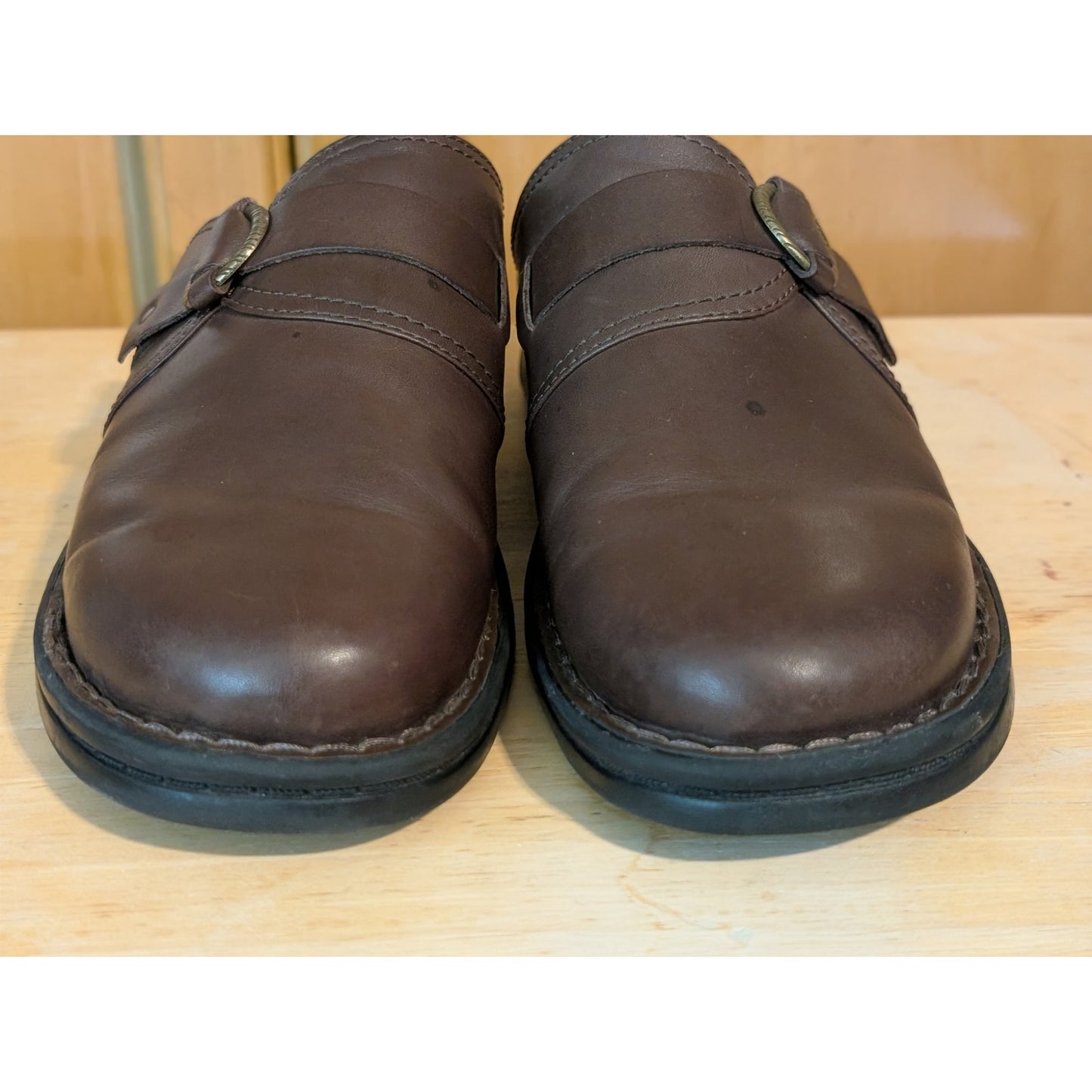 CLARKS Collection Women's Patty Keren Dark Brown Leather Mules Size 8