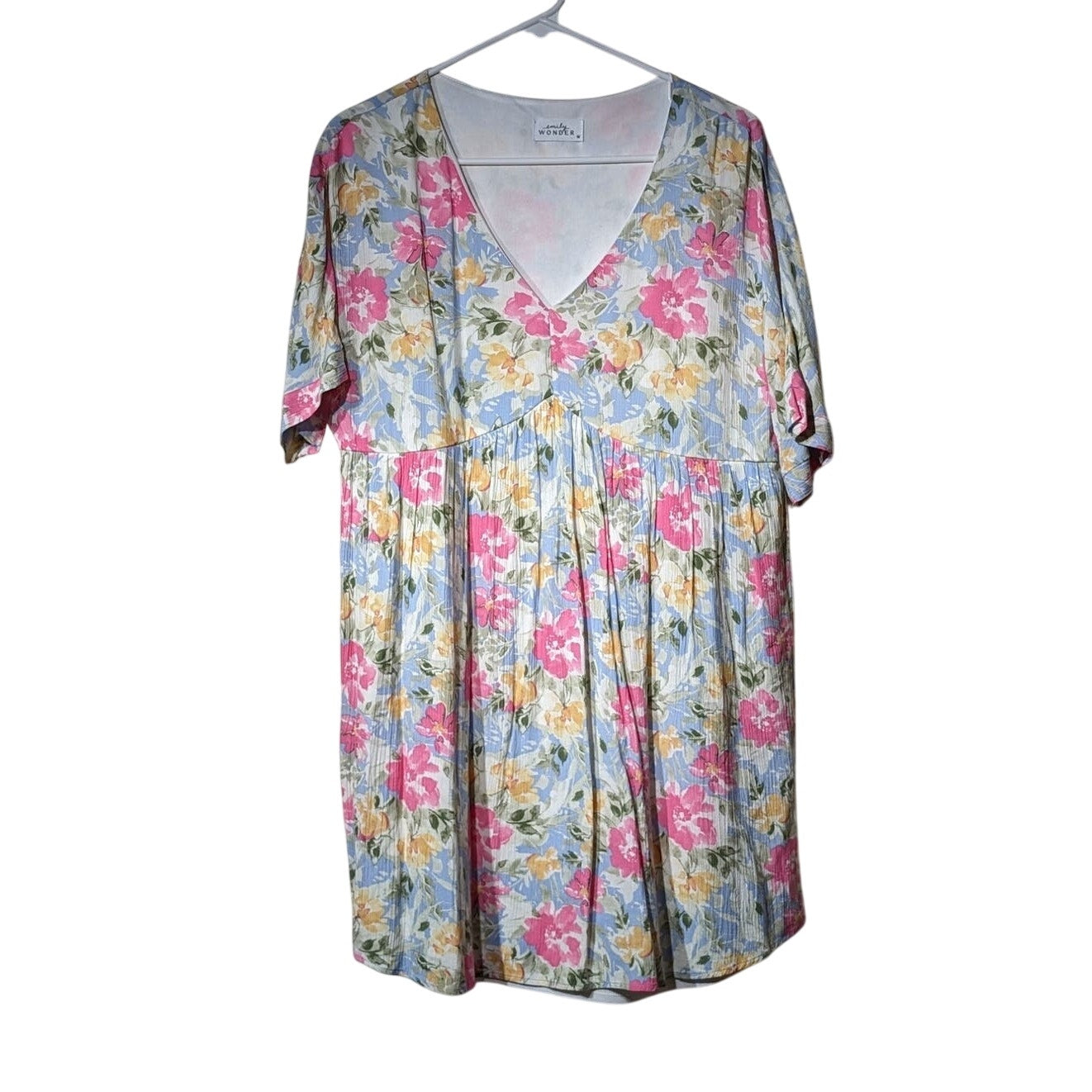 Emily Wonder Floral Print Baby Doll Dress Womens Sz M