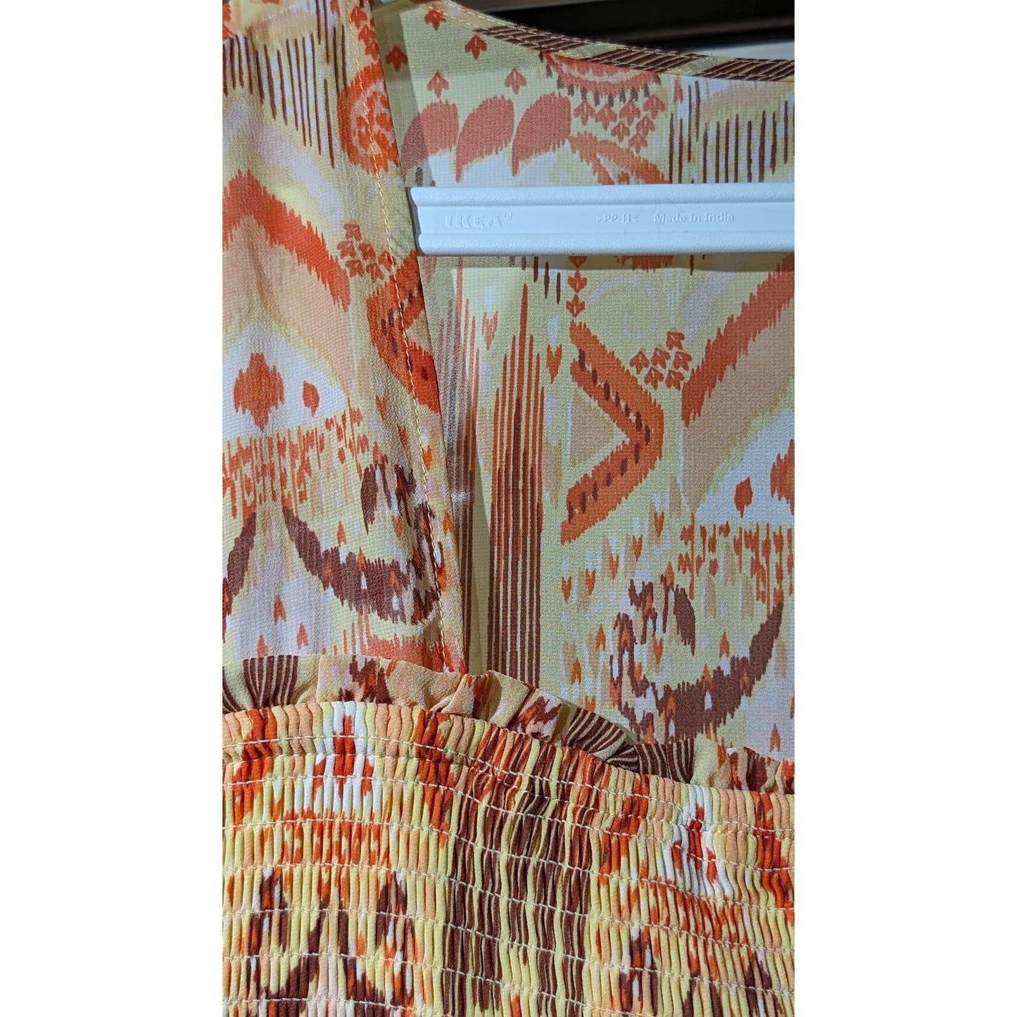 Torrid Babydoll Chiffon Smocked Bodice Yellow Orange Top Womens Sz 3
