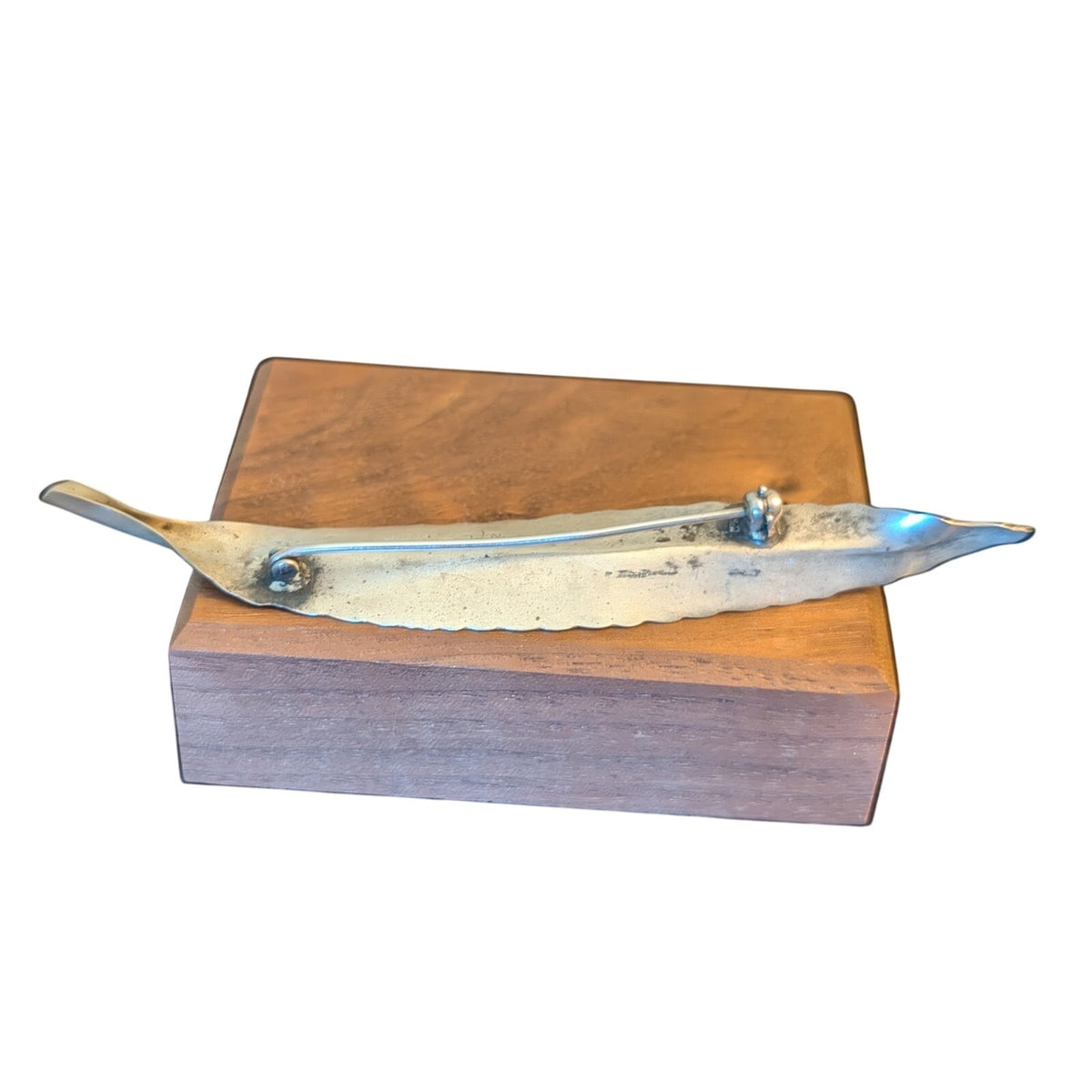 Vintage Stuart Nye Sterling Silver Leaf Feather Brooch Pin