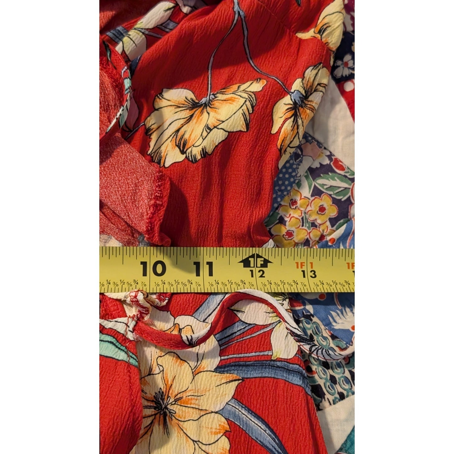 Bershka Red Floral Ruffle Cold Shoulder Wrap Dress Womens Sz M Runs Small