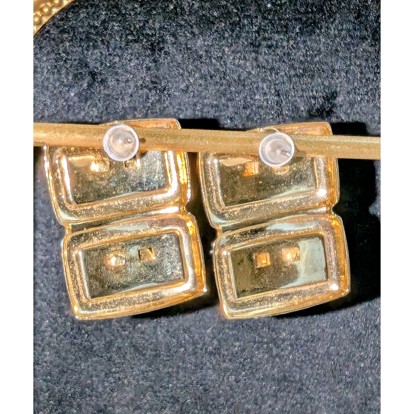 Vintage Two Tone Double Panther Pierced Earrings