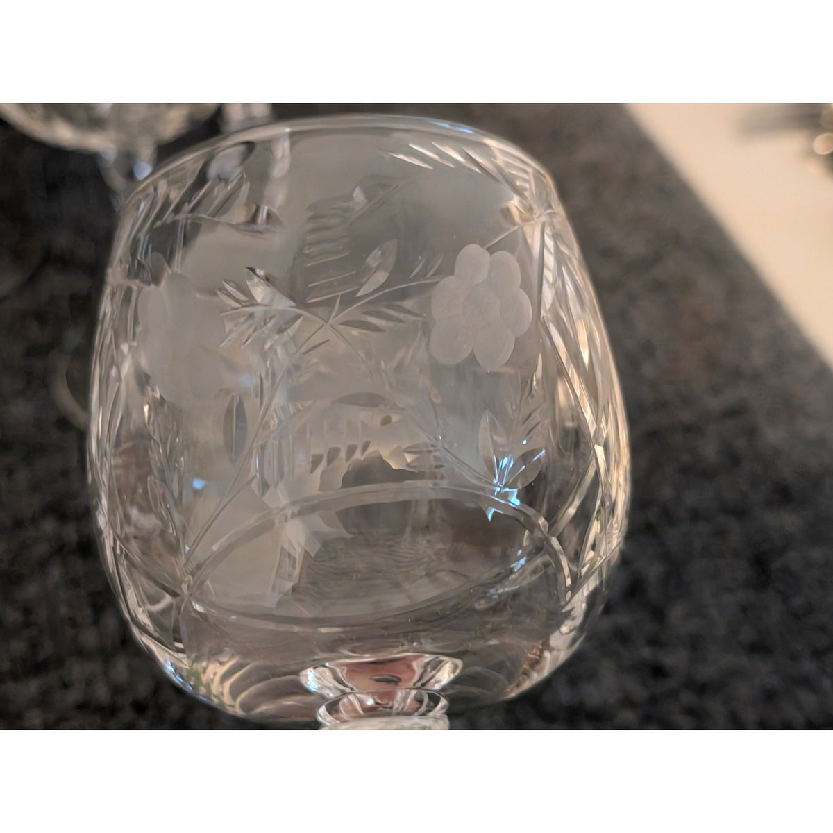 Vintage Libbey Rock Sharpe Atlantis Blown Glass Stemmed Water Goblet Set of Five