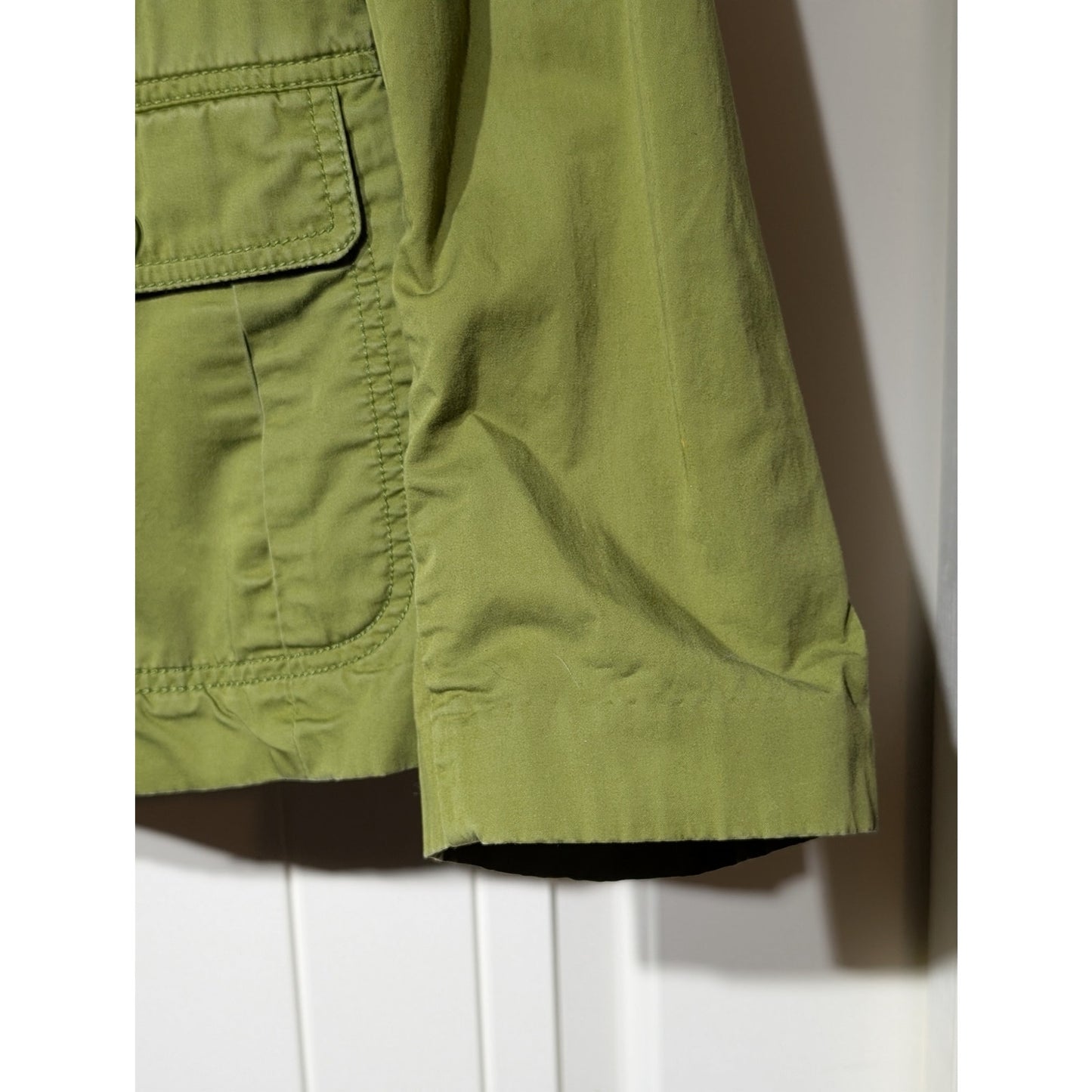 Talbots Green Twill Unlined Twill Safari Style Jacket Womens Plus Size 20W