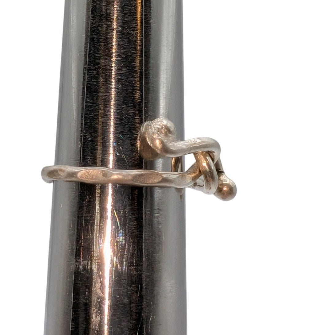 Vintage 925 Sterling Silver Interlocking Ball Ring Size 5