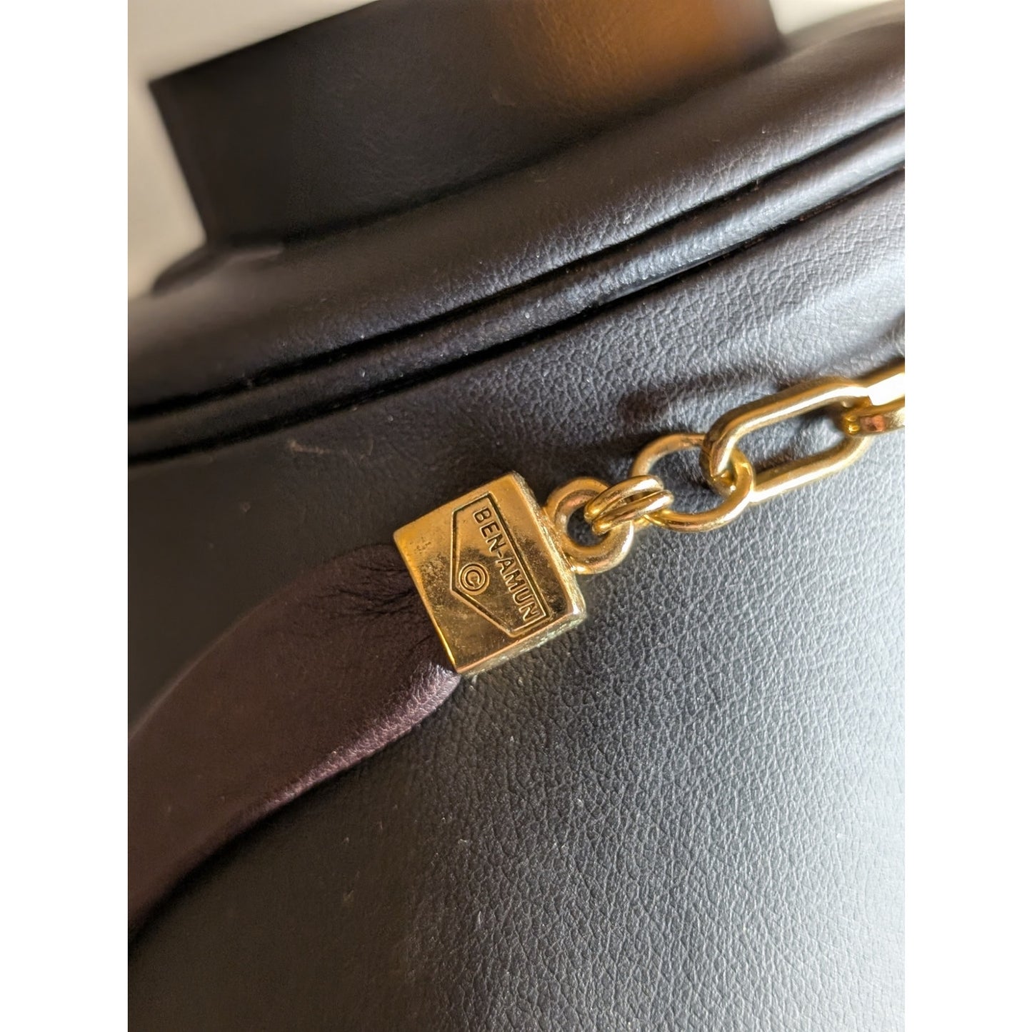 RARE Stamped BEN AMUN Yellow Lucite Large Cuban Link Chain 22" Necklace