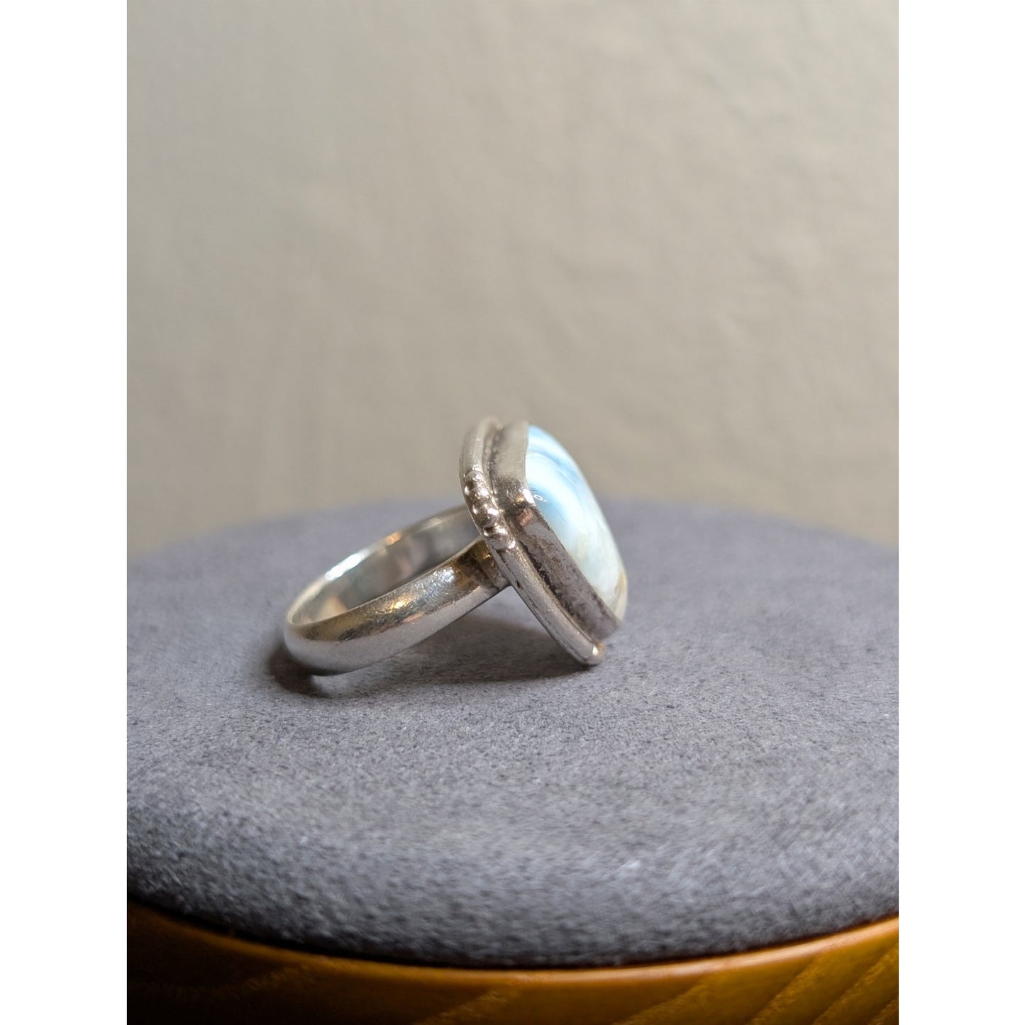 Vintage Southwest 925 Sterling Silver & Blue Larimar Trillion Ring-Sz 6.5