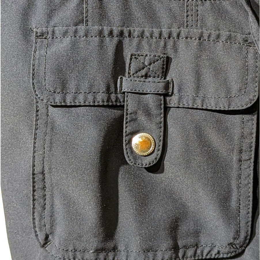 Zenergy by Chico's Navy Snap Front Active Drawstring Vest Womens Sz 2 (M 12-14)