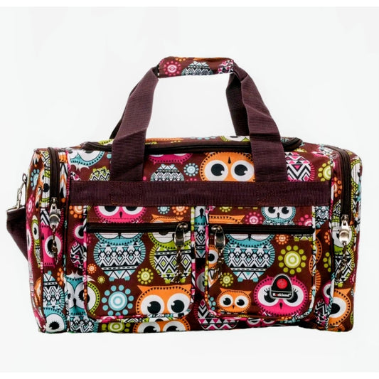 Rockland 19" Polyester Owl Multi-Color Brown Duffel Bag
