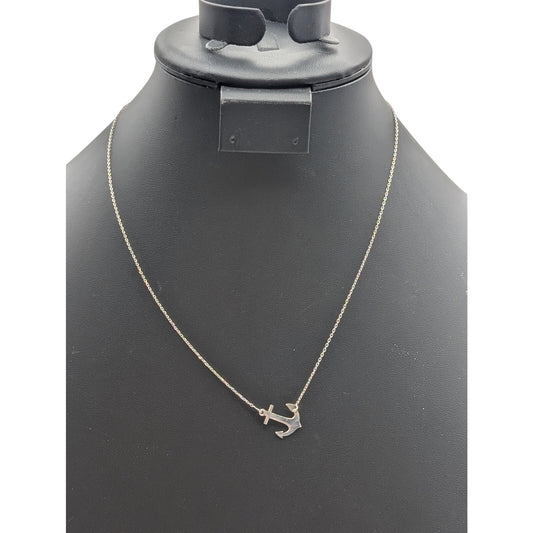 Vintage Sterling Anchor Pendant 18.5" Chain Necklace