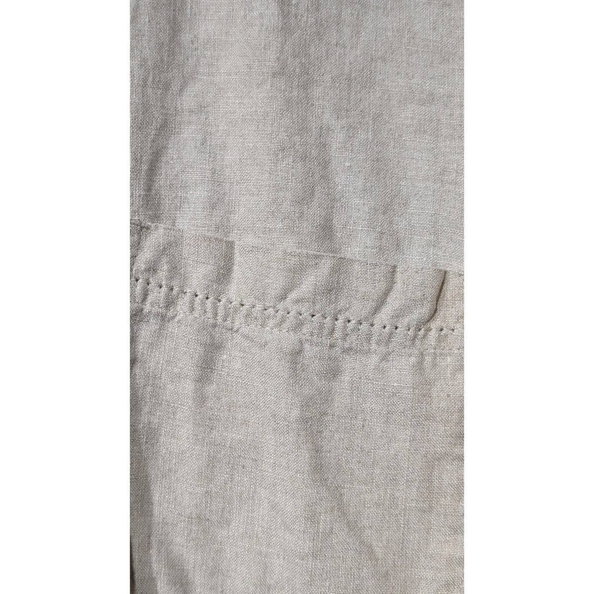 Westbound Ecru Eyelet Trim Button Up 100% Linen Long Sleeve Shirt Womens Sz L