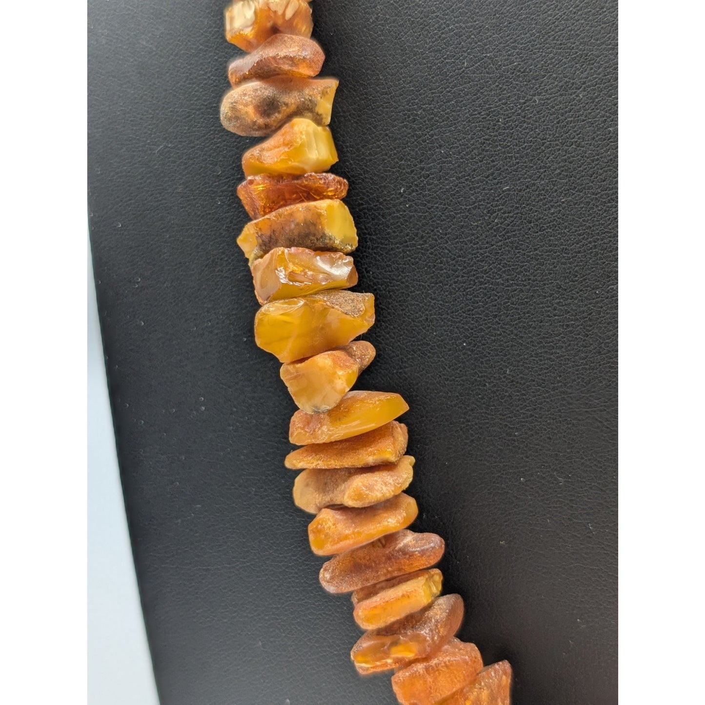 Vintage Chunky Genuine Raw Amber Graduated Nugget 32" Necklace 64.38g